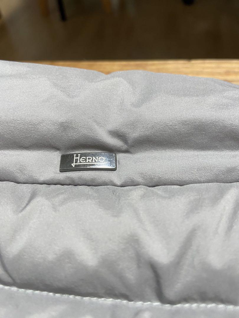 HERNO グレー L ダウンベスト フード取り外し可