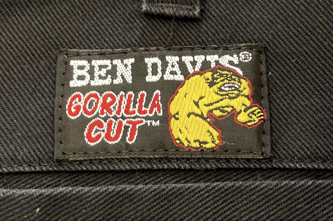 BEN DAVIS ゴリラカット ワークパンツ ブラック W36カットオフ ベン