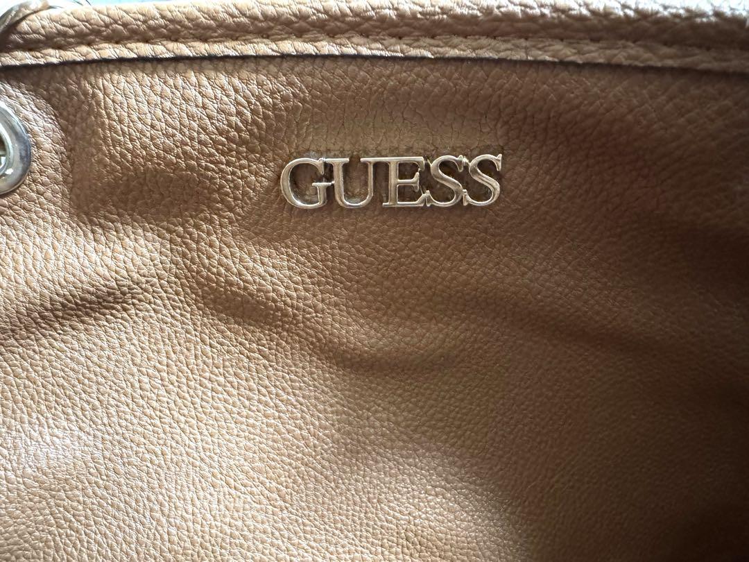 美品】GUESS トートバッグ ベージュとブラウン
