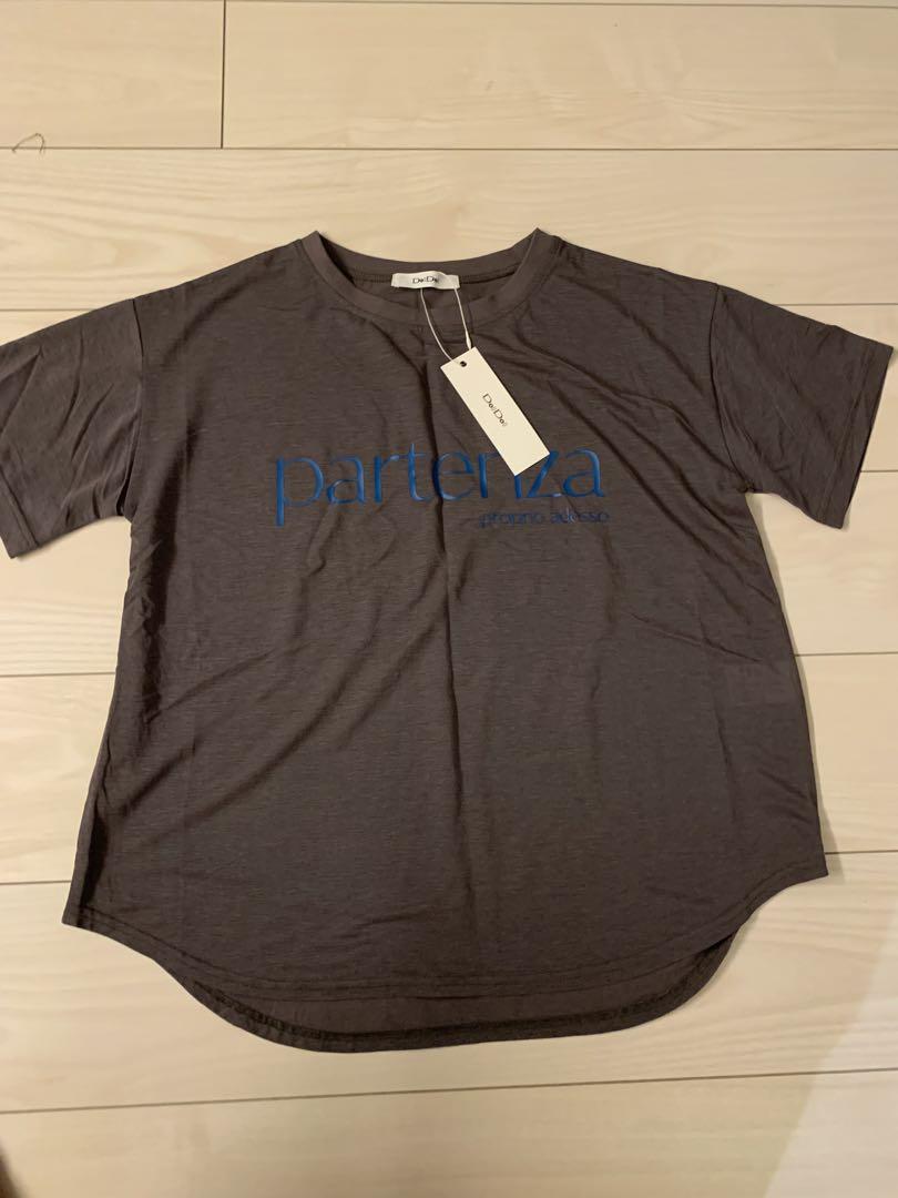 doudou partenzaロゴプリントTEE