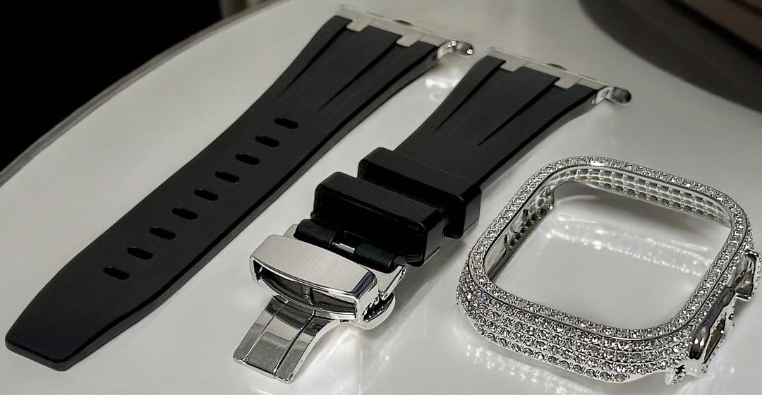 49bs★アップルウォッチ ラバーベルト カバー　Apple Watchバンド