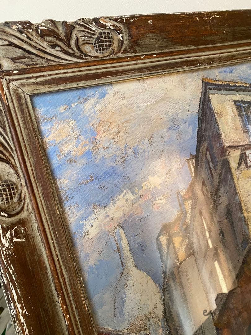 フェルナンド ラバル パリ風景 アンティーク 油絵 油彩画 額縁 フェルナンド ラバル パリ風景 アンティーク 油絵 油彩画 額縁