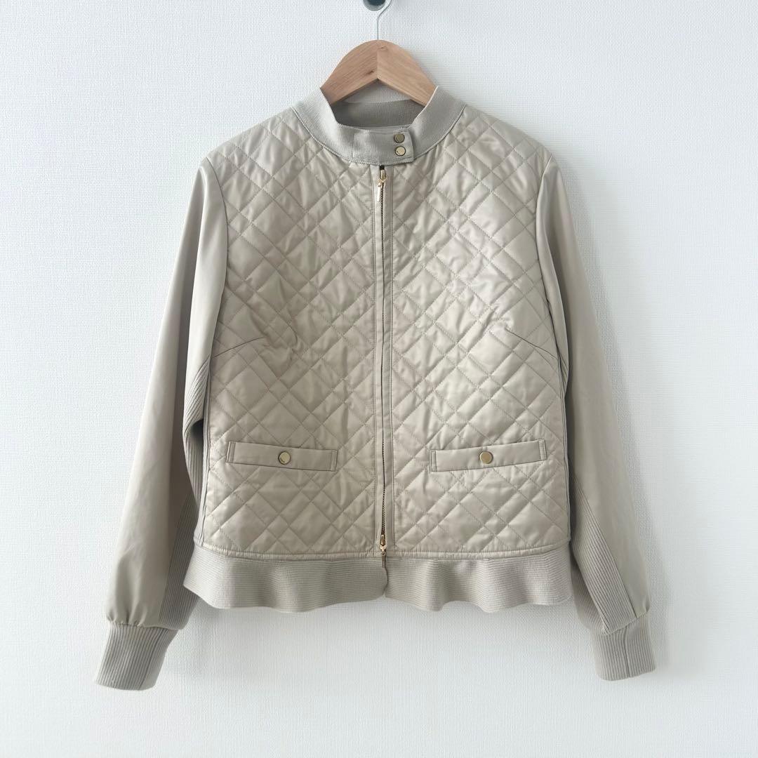 EPOCA サテンタフタ ニットコンビブルゾン ベージュ 40M・Epoca