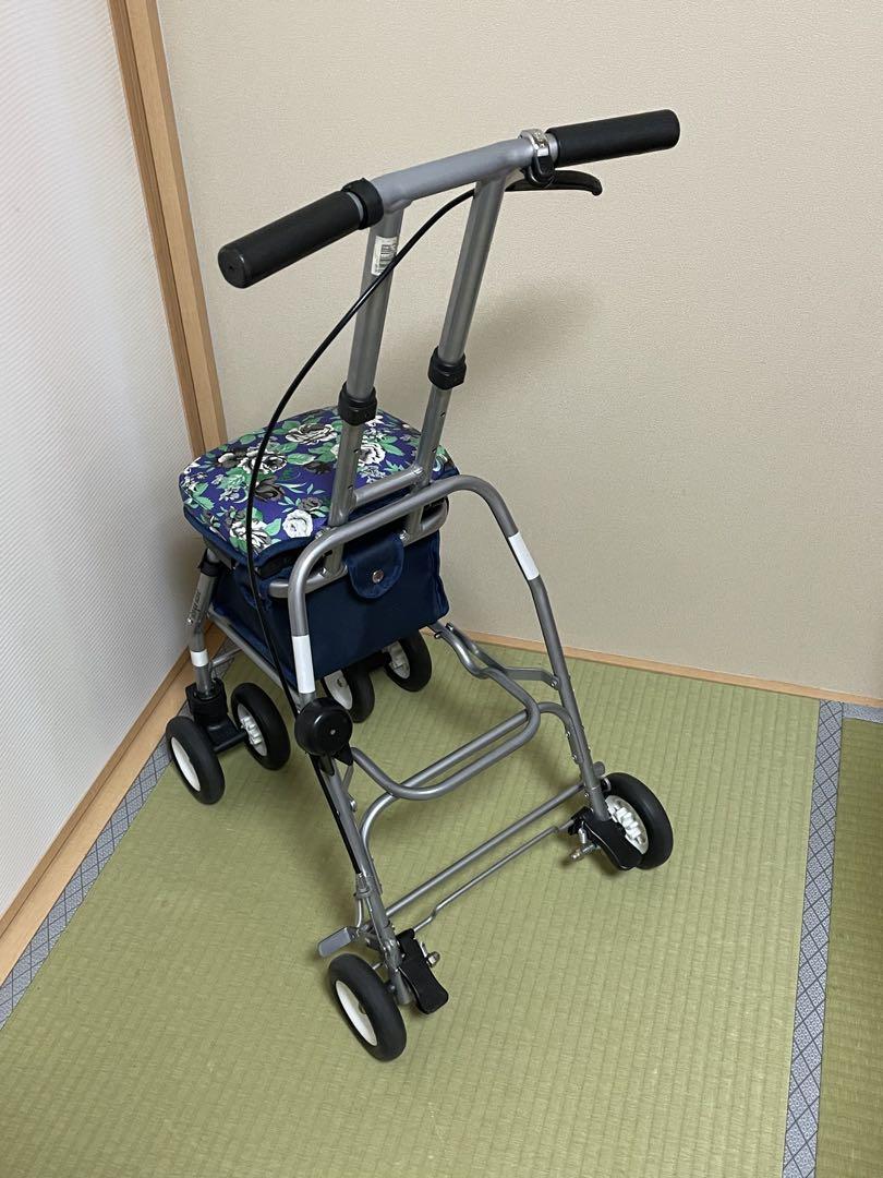 花柄折りたたみ式シルバーカー