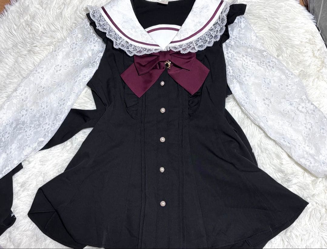 Honey レースセーラー襟セットアップ