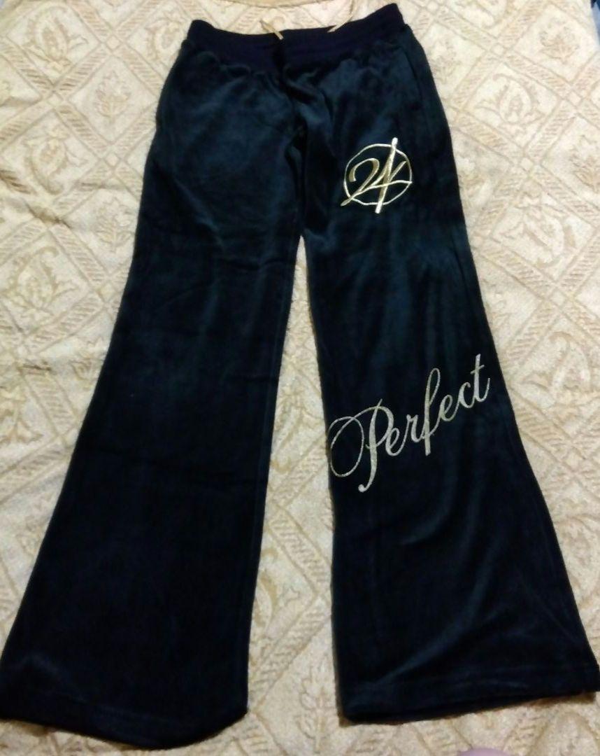 【新品 希少24karats】ブラック ベロアジャージ セットアップ XS