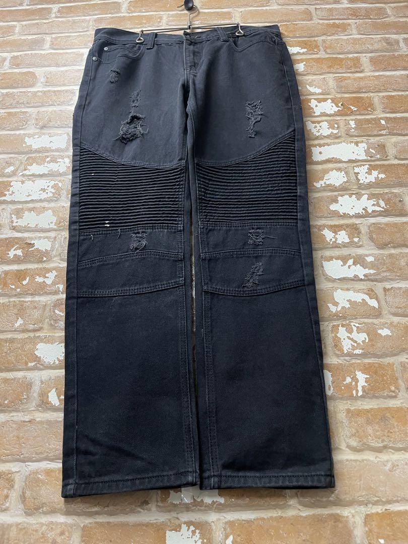 y2k ブラックデニム　BLEECKER&MERCER ダメージデニム　黒