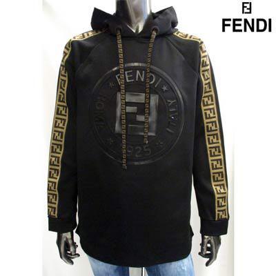 FENDI プルオーバー パーカー s sU2qn-m37648933491 フェンディ ロゴ サイドライン 再入荷在庫