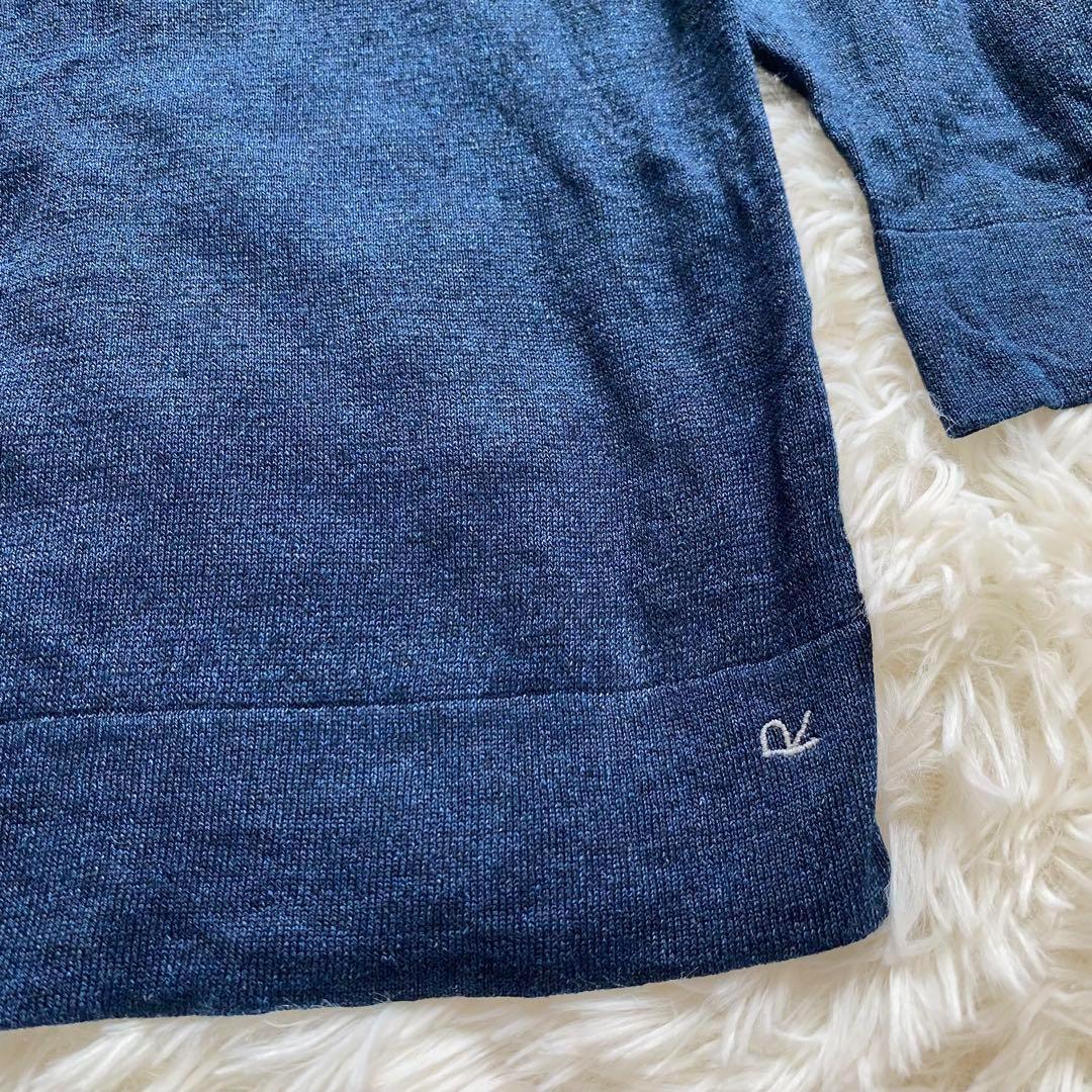 現行 45r カーディガン インディゴ 刺繍 コットン100% クルー