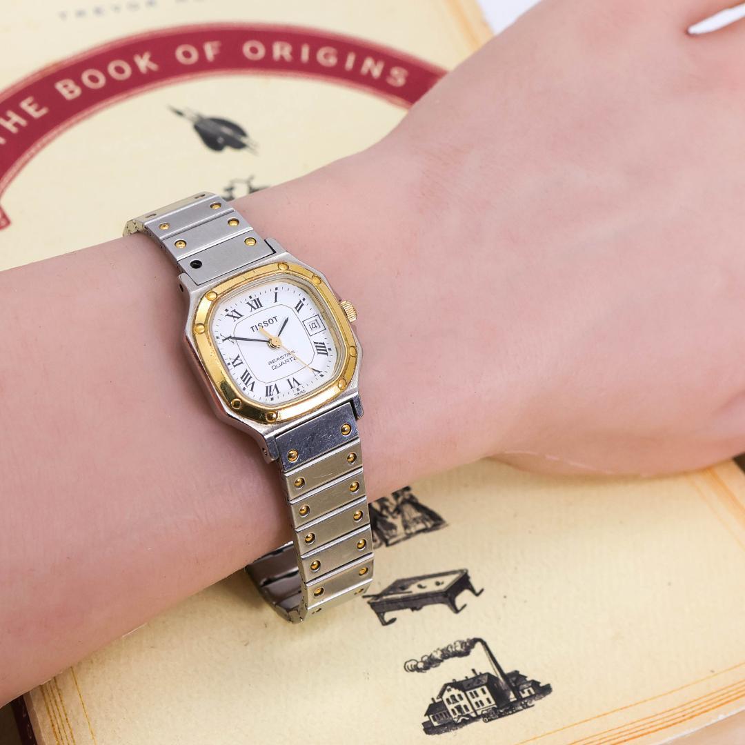 ◆現状品 TISSOT 腕時計 シースター デイト レディース ヴィンテージ z
