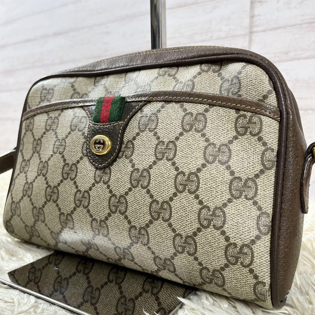 GUCCI(グッチ) 80's GG canvas sherry line pouch GG キャンバス
