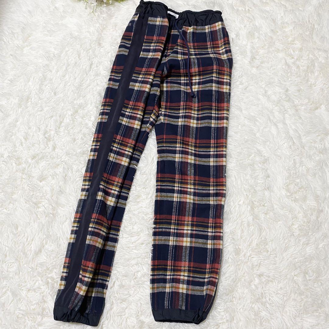 国産品 sacai チェック柄トラックパンツ パンツ