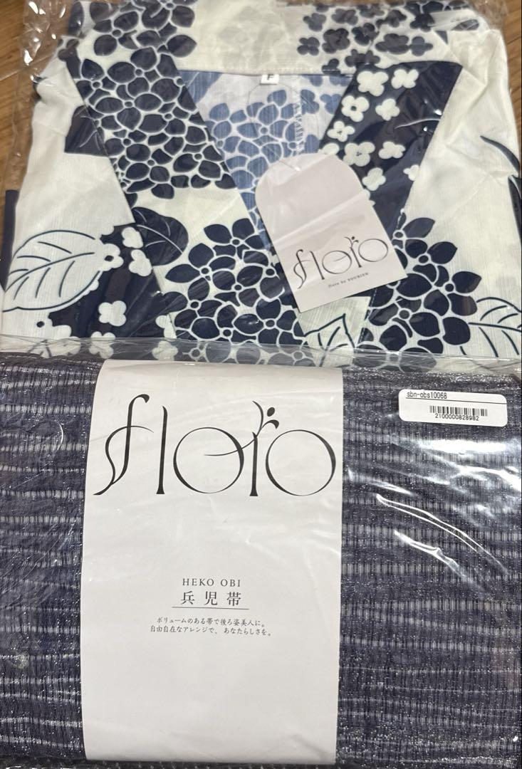 C初心者OK♪ セパレート大人浴衣 3部式＆おはしょりベルト付き 帯セット涼しい