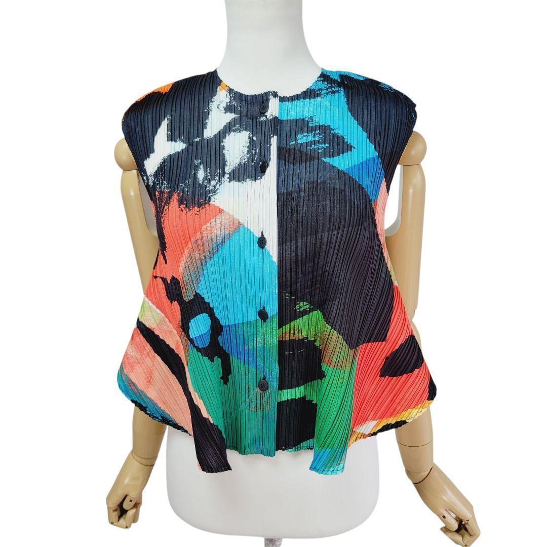 未使用級　プリーツプリーズ　ラルティングロープ　ノースリーブ　フレアシャツ⭐︎★