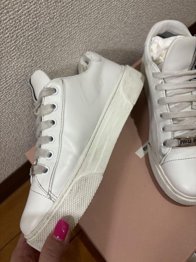 MIUMIU スニーカー ホワイト 白 ミュウミュウ MIUMIU スニーカー ホワイト 白 ミュウミュウ