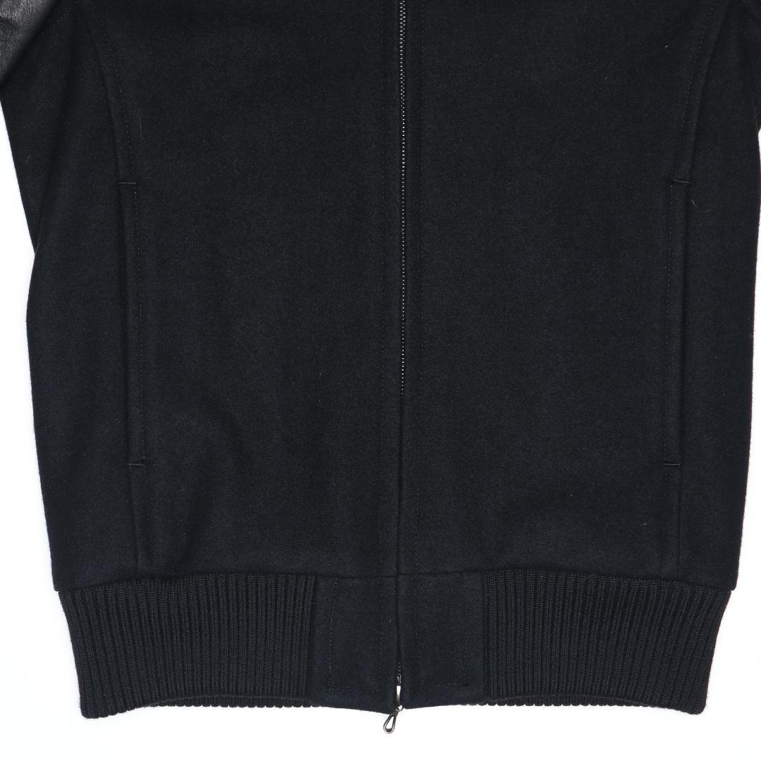 ジップ アタッチメント11AWカーフレザー切替ウールメルトン スタジャン