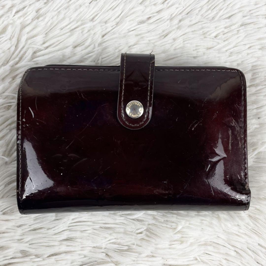 美品 LOUISVUITTON レザー 長財布 ヴェルニ アマラント モノグラム