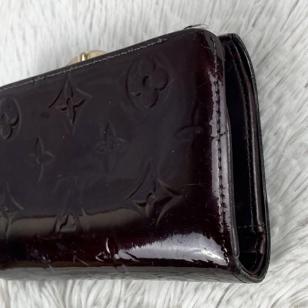美品 LOUISVUITTON レザー 長財布 ヴェルニ アマラント モノグラム