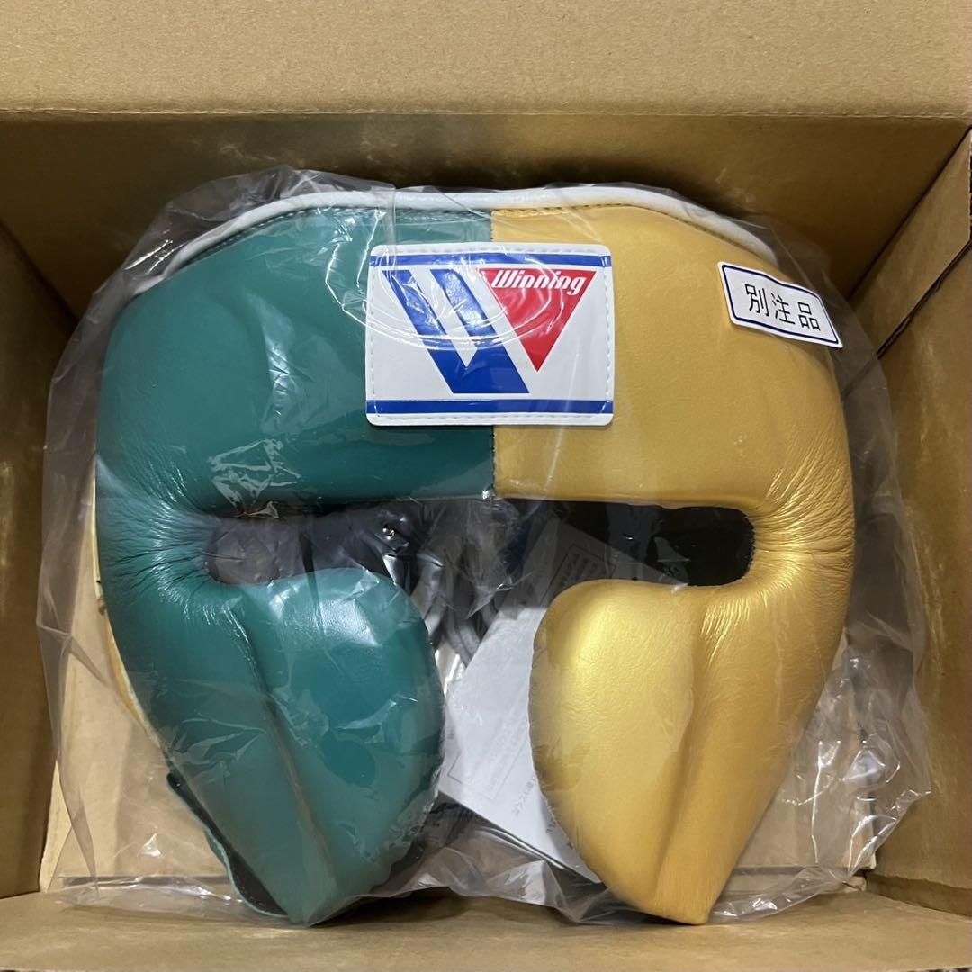ウイニングwinning ヘッドギア グリーン×ゴールド　Mサイズ