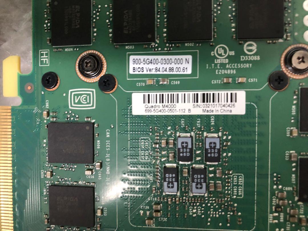 NVIDIA QUADRO M4000 2個セット　正常動作取り外し中古品　美品