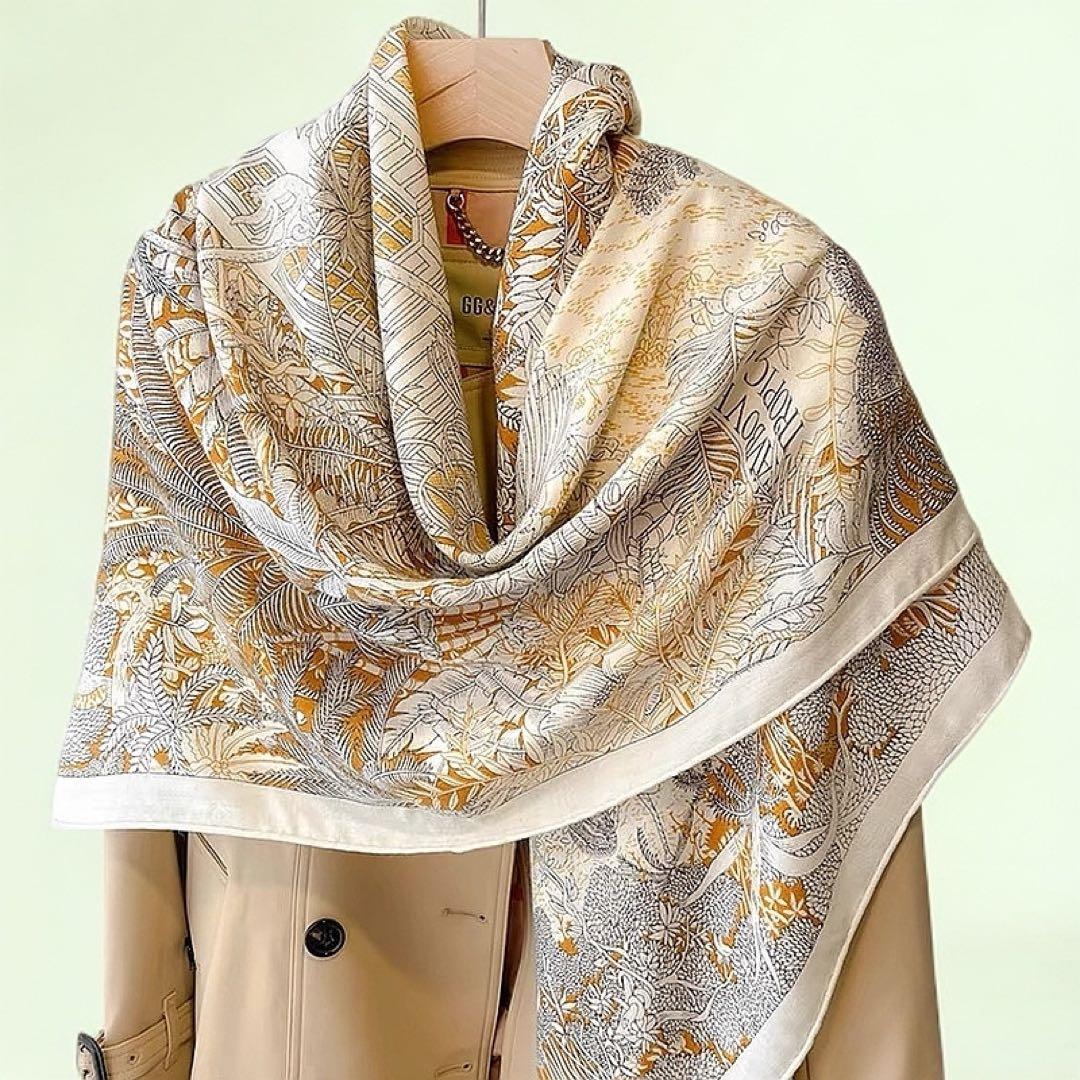 カシミア70％×シルク30％大判スカーフ