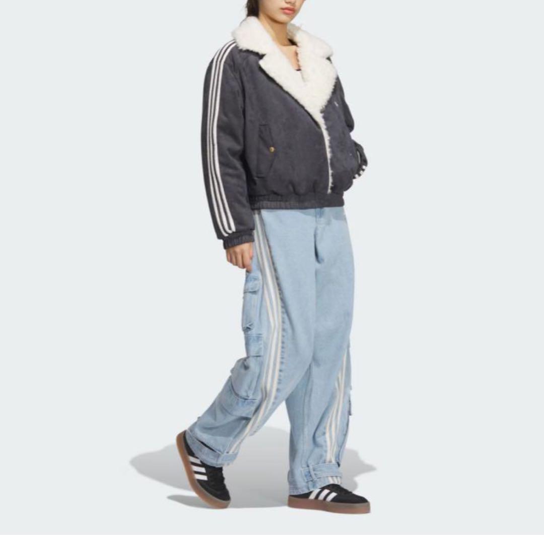 Adidas XSサイズ　中国限定 ボア襟付きグレージャケット　蛇年　巳年限定