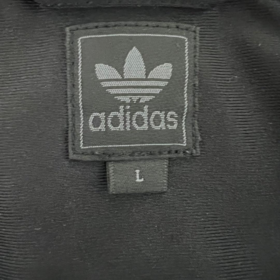 『adidas』　トラックジャケット　ラメ　バッグロゴ　3本ライン　黒　【L】