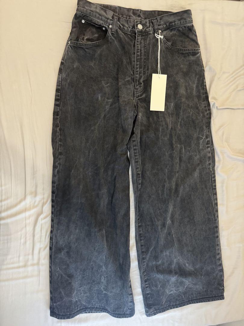 パンツ LIDNM CRACK WASHED BAGGY DENIM PANTS M