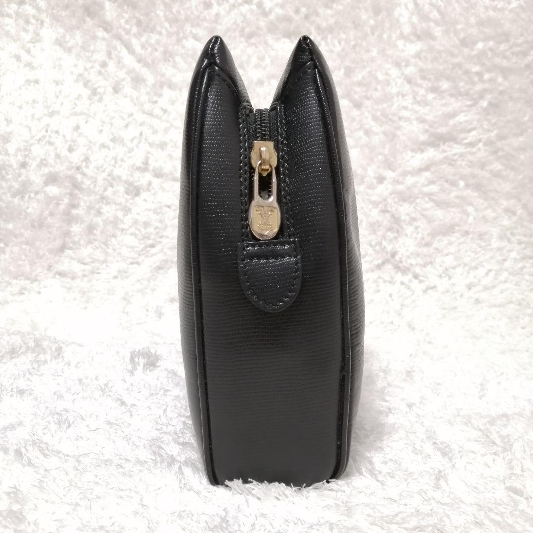 【きます】 希少 美品 オールドセリーヌ クラッチバッグ サークルロゴ レザー 黒 ayXZY-m37690900370 しくお