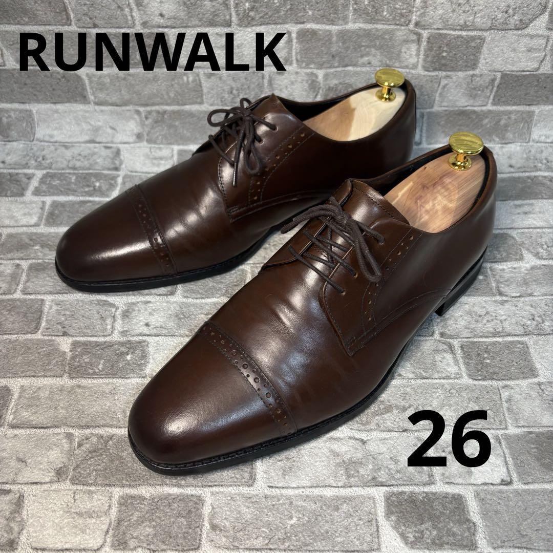 美品✨RUNWALK 26ストレートチップ WR04UH ブラウン レザー