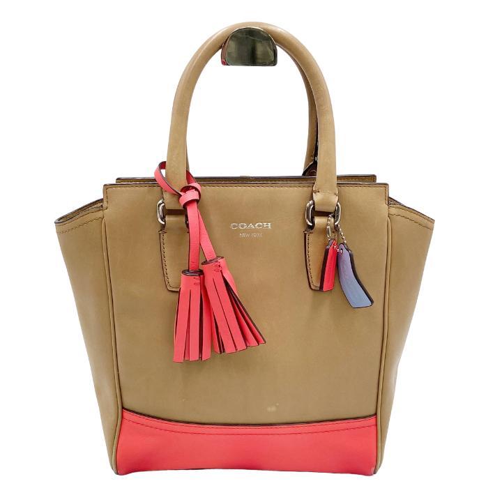 COACHコーチ ハンドバッグ 肩掛け　オールレザー　ブラウン　ベルト　タッセル COACH コーチ 2WAY ハンドバッグ ショルダーレザー ブラウン