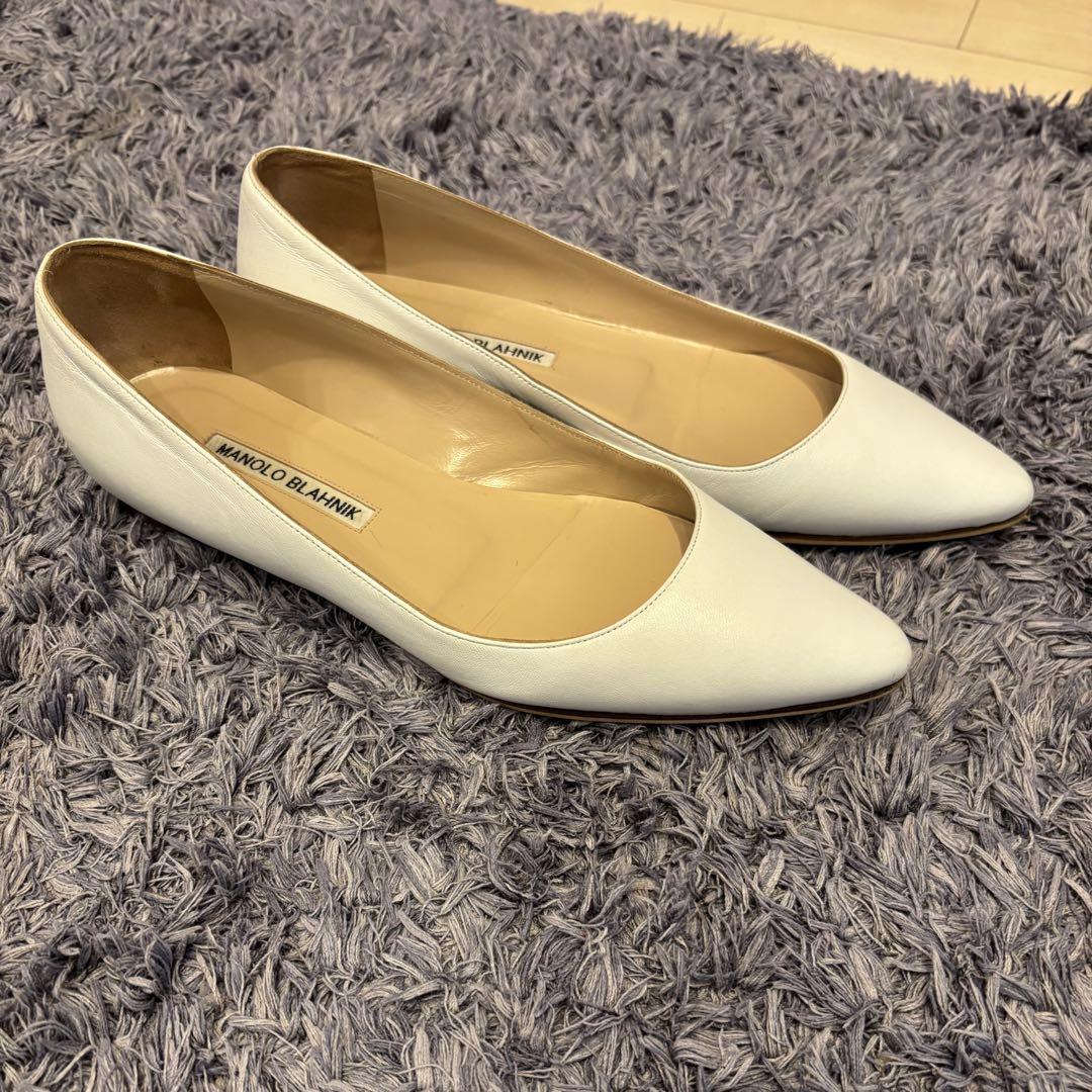 MANOLO BLAHNIK マノロブラニク BB flat 36.5 ホワイト