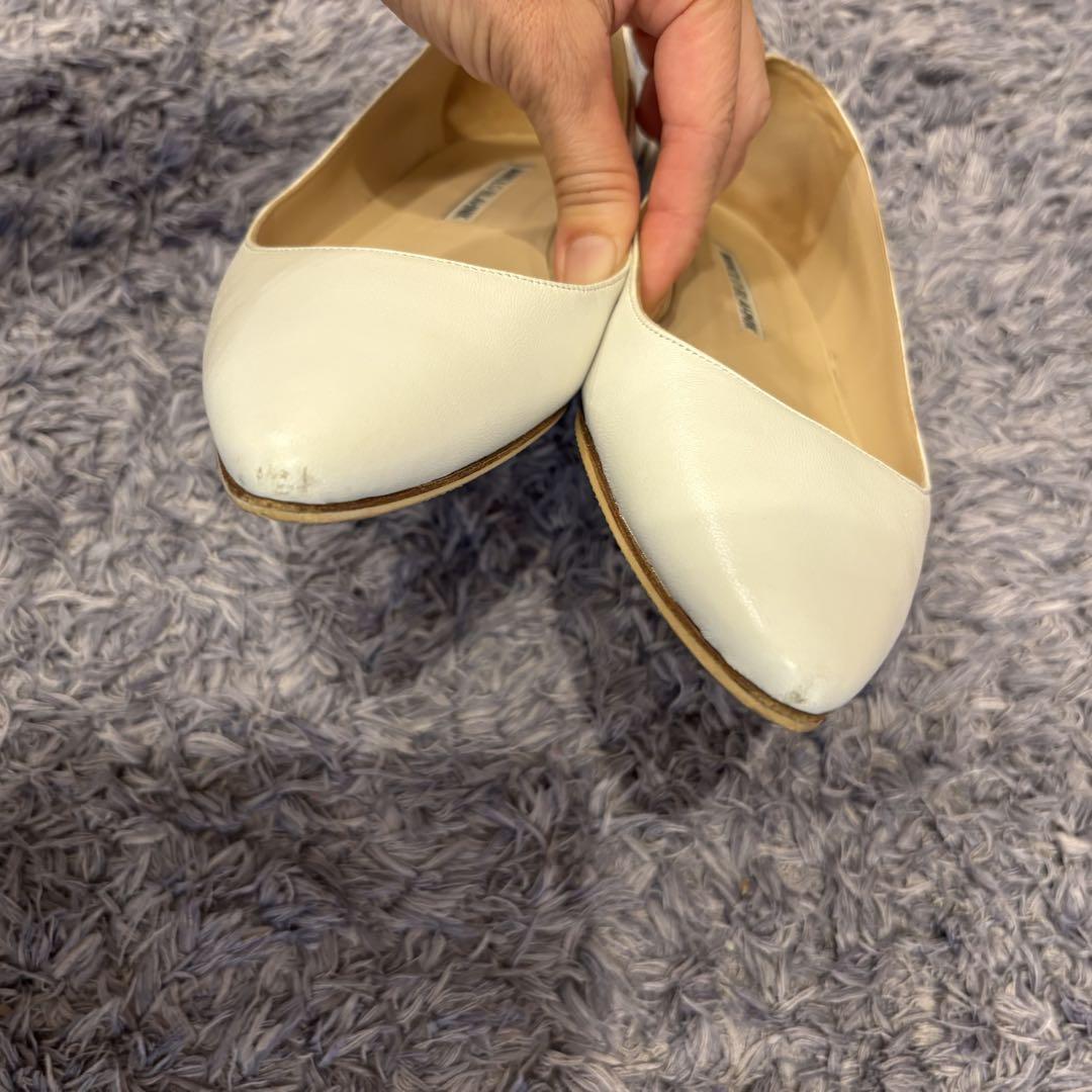 MANOLO BLAHNIK マノロブラニク BB flat 36.5 ホワイト