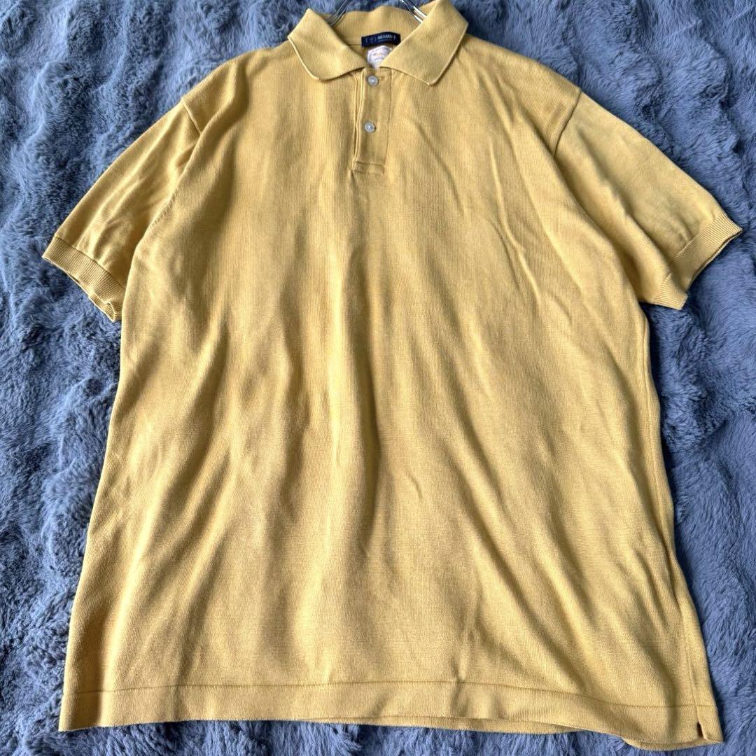 BEAMS F ポロシャツ 48 シーアイランドコットン マスタード Lサイズ