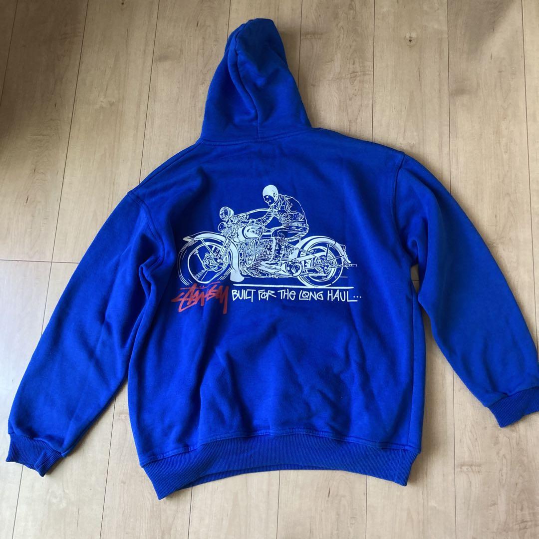 90年代 stussyハーフパーカー Stussy 90s 赤青タグ パーカー L ブルー - メルカリ