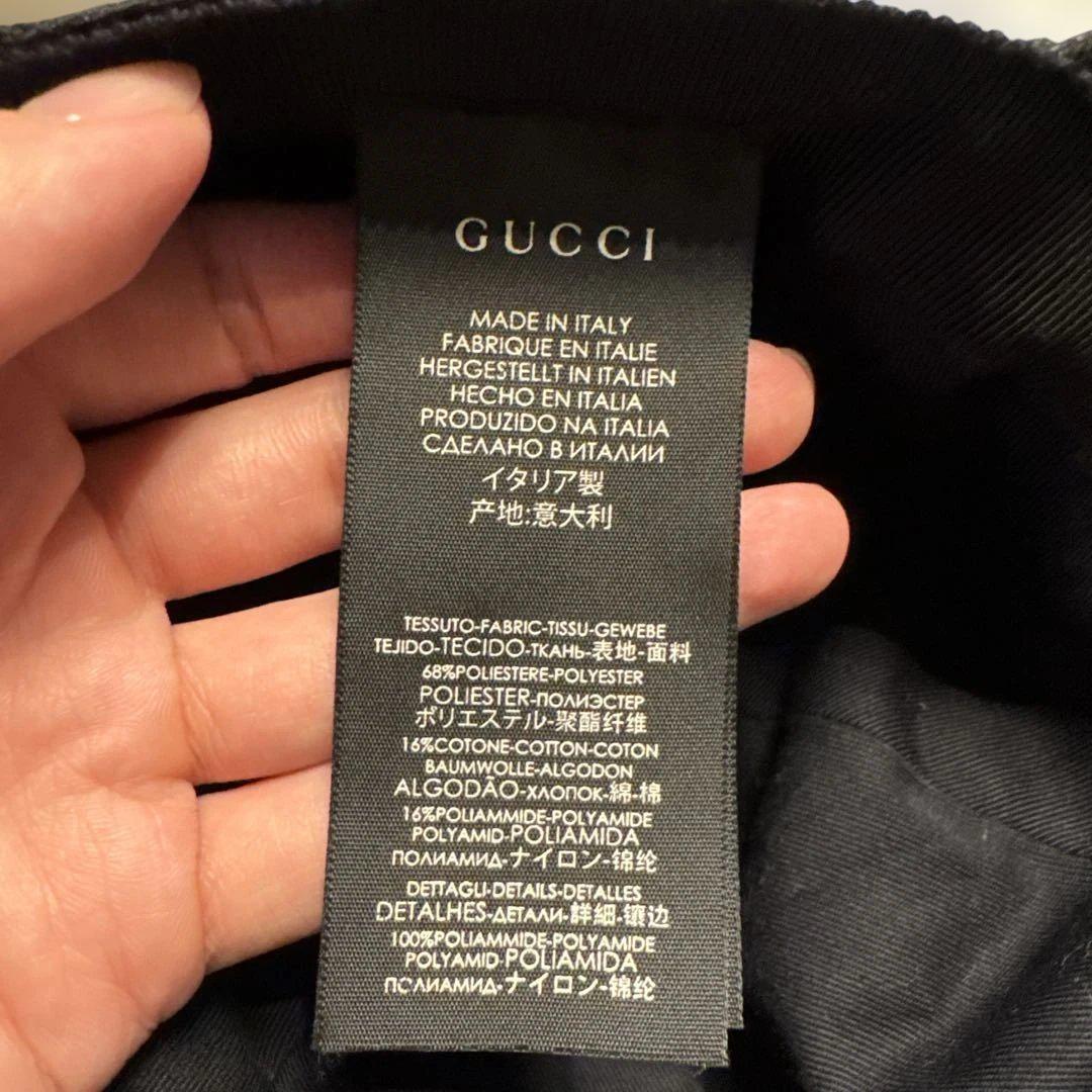GUCCI ブラック GGパターン ベースボールキャップ