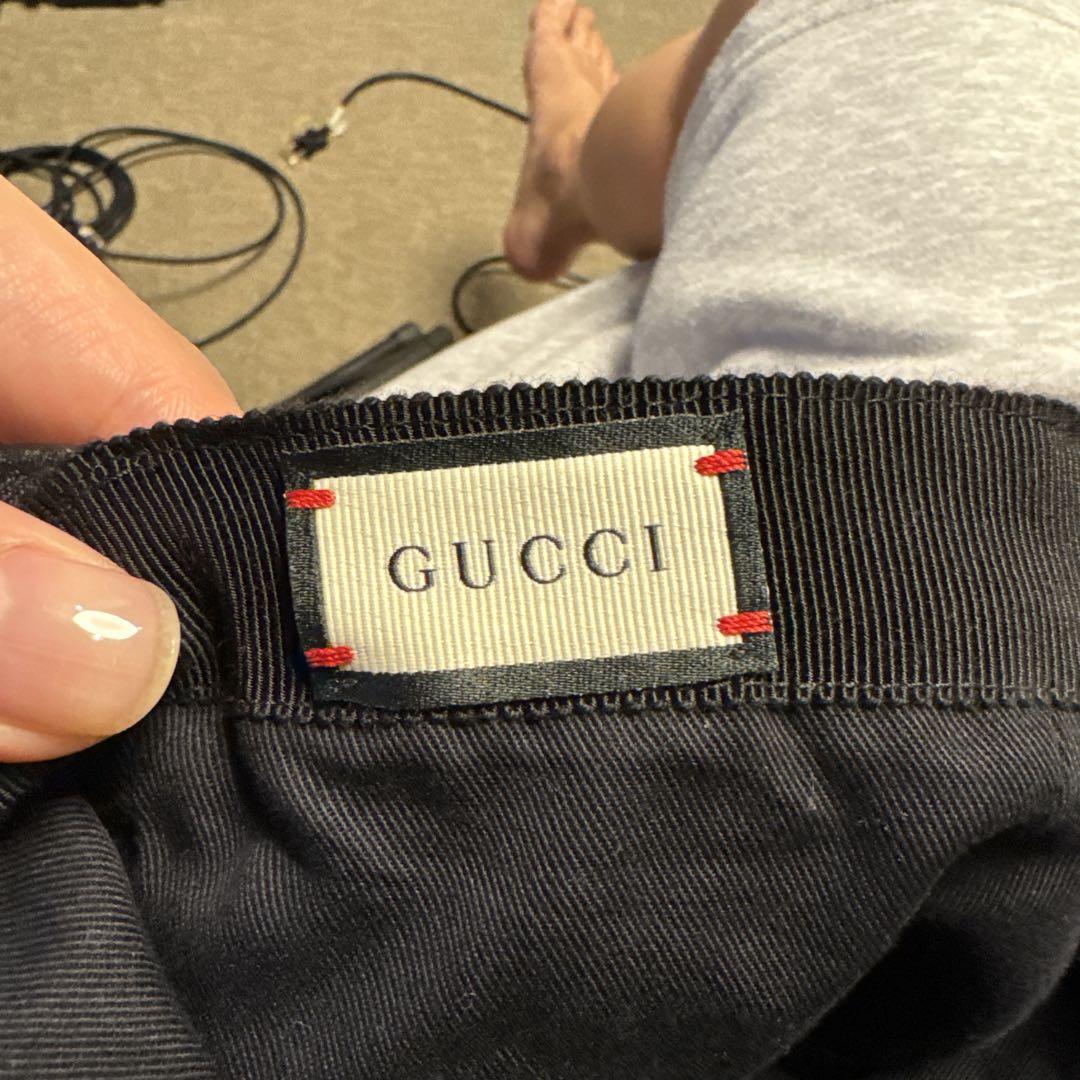GUCCI ブラック GGパターン ベースボールキャップ