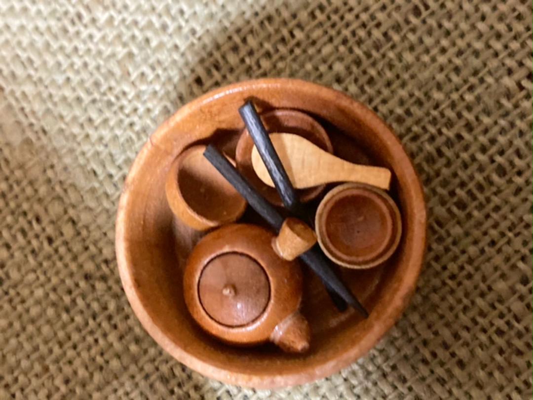 木製　ミニチュア　和食器セット　器　ハンドメイド