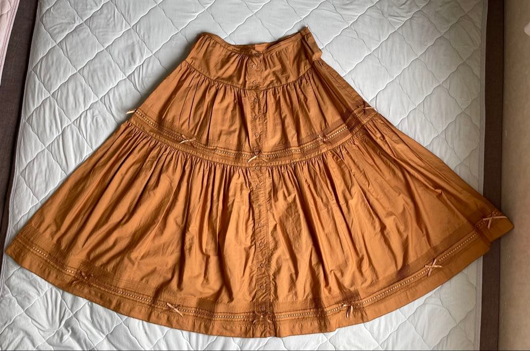 PINK HOUSE ピンクハウス　ブラウン フレアスカート