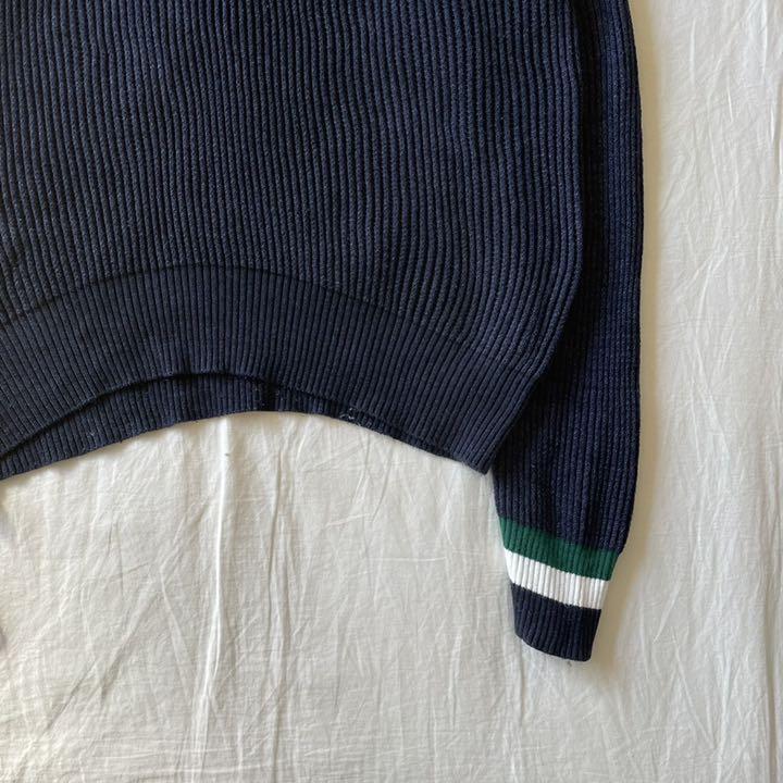 ニット⑪ FRED 刺繍 ネイビー 古着 6Zzp4-m37713183814 PERRY フレッドペリー チルデンニット セーター