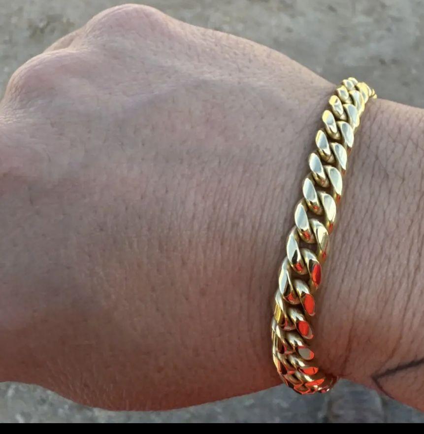 【20cm】【10mm】【18K刻印あり】【Miami Cuban】ブレスレット
