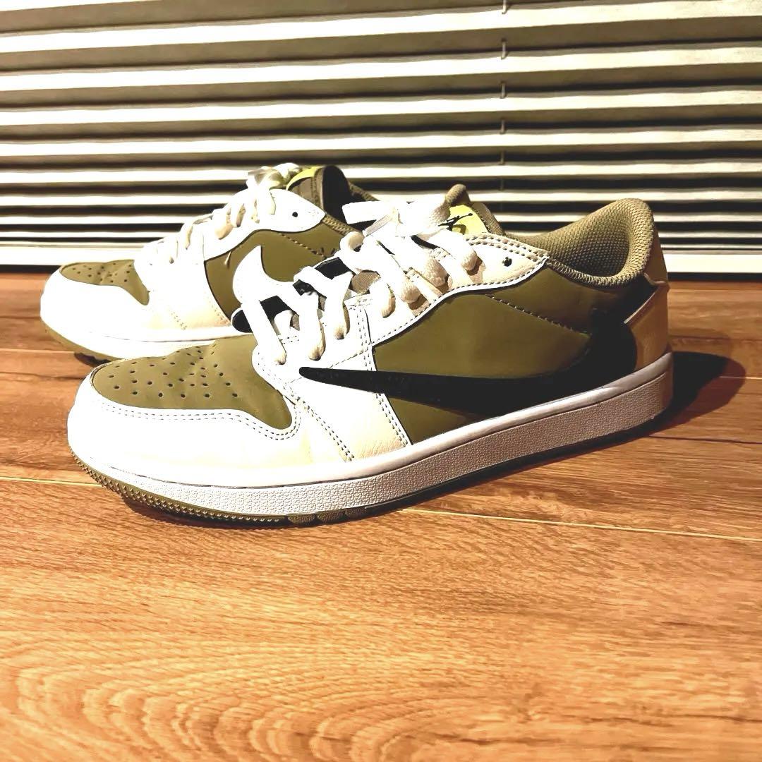 AIR JORDAN 1 ゴルフ トラビススコット OLIVE GREEN 靴