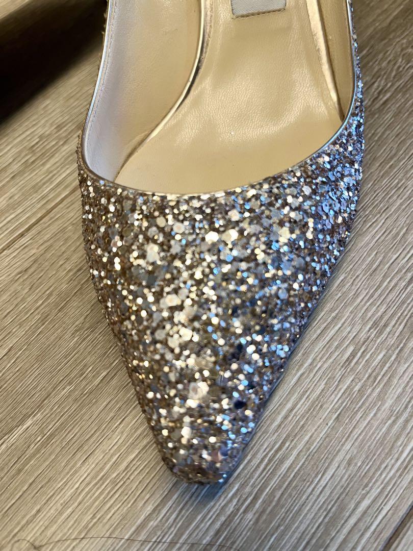 JIMMY CHOO シルバー グリッター ハイヒール　37