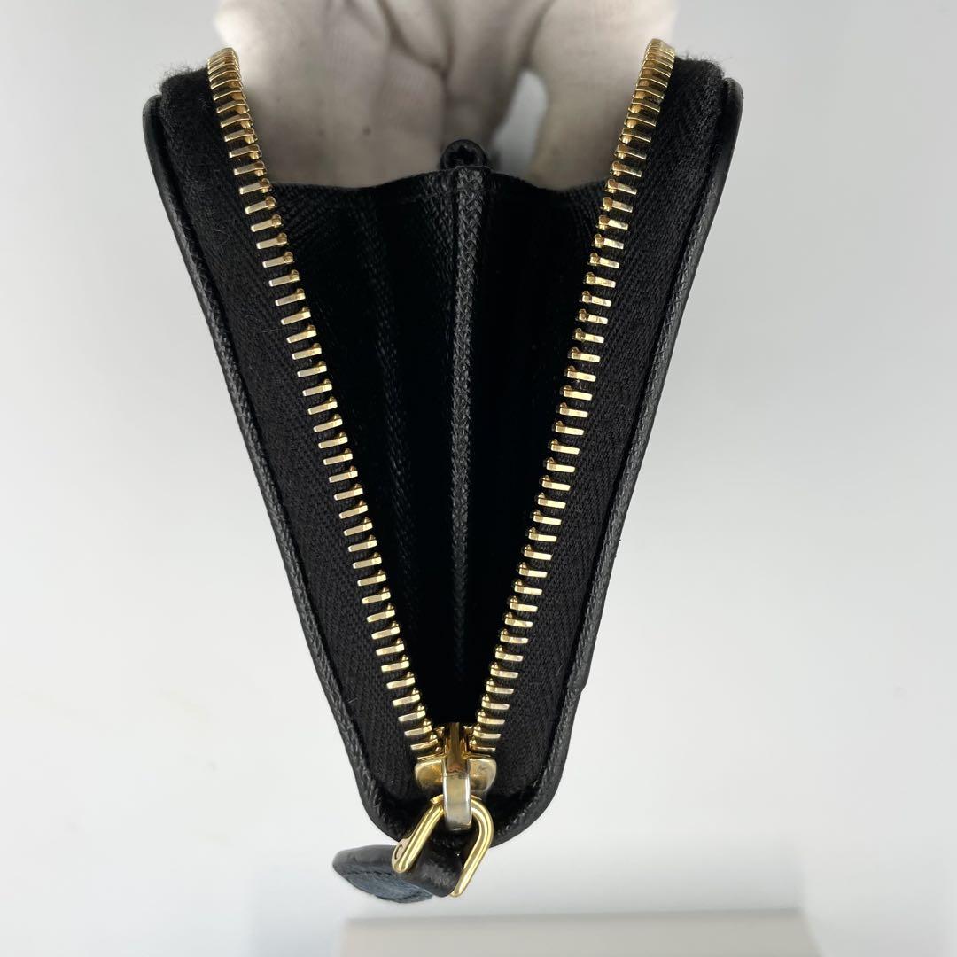 RFID・美品★プラダ　TESSUTO ラウンドファスナー　長財布 ブラック