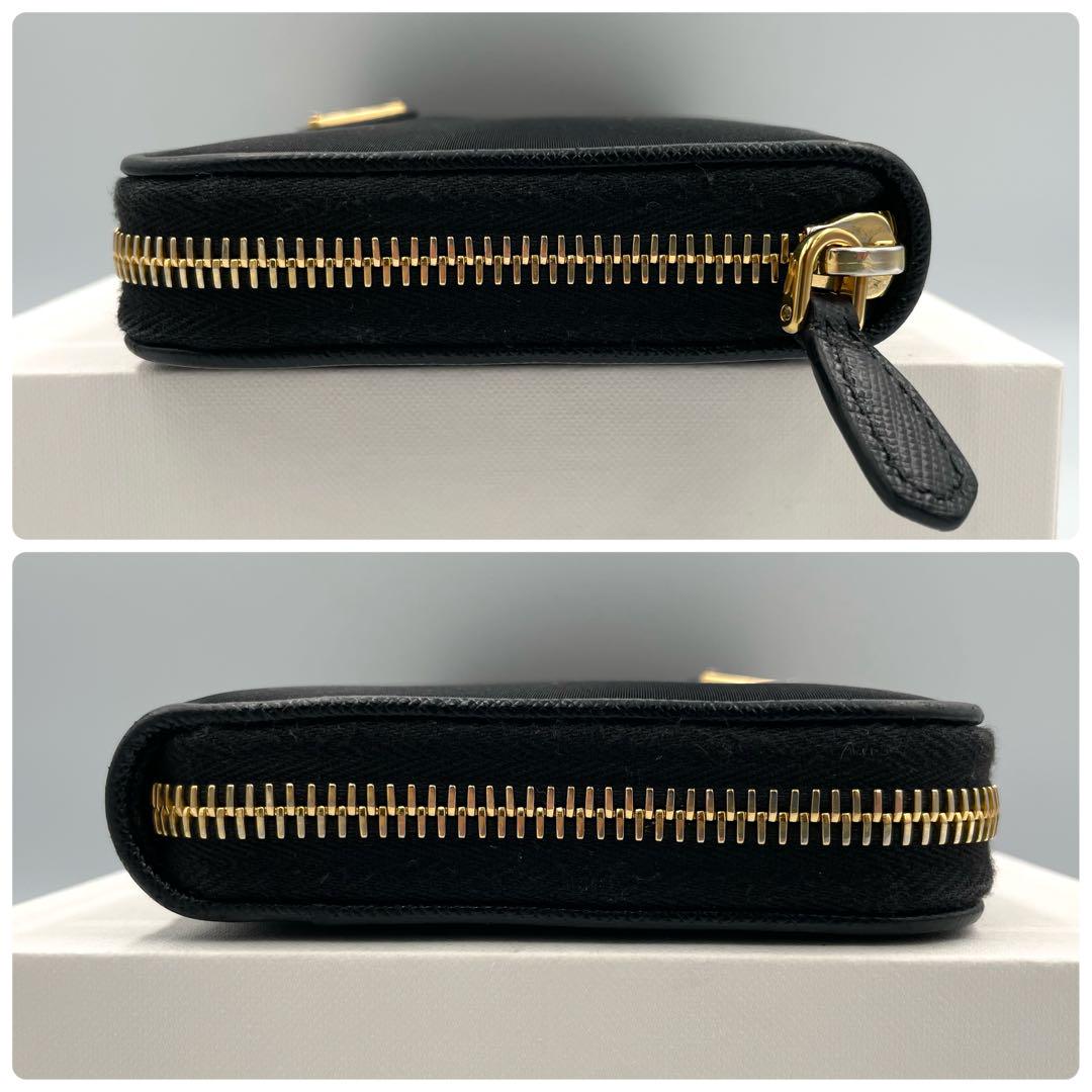 RFID・美品★プラダ　TESSUTO ラウンドファスナー　長財布 ブラック