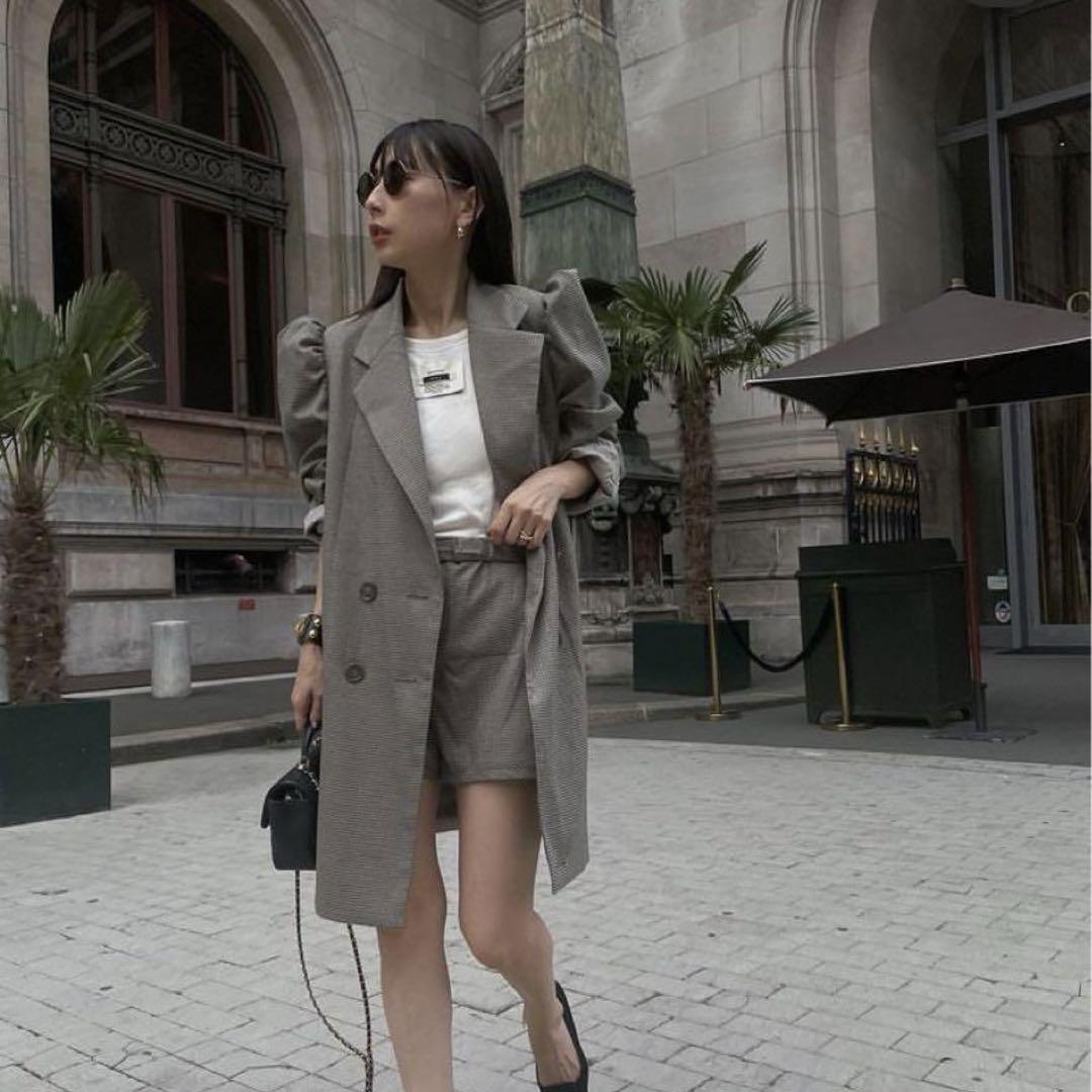 Ameri VINTAGE CHECK JACKET MINI DRESS