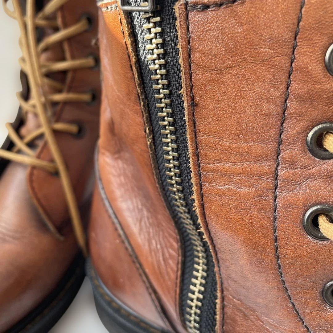 『秋冬』☆gramブーツ　サイドジッパー　ブラウン　メンズ　古着