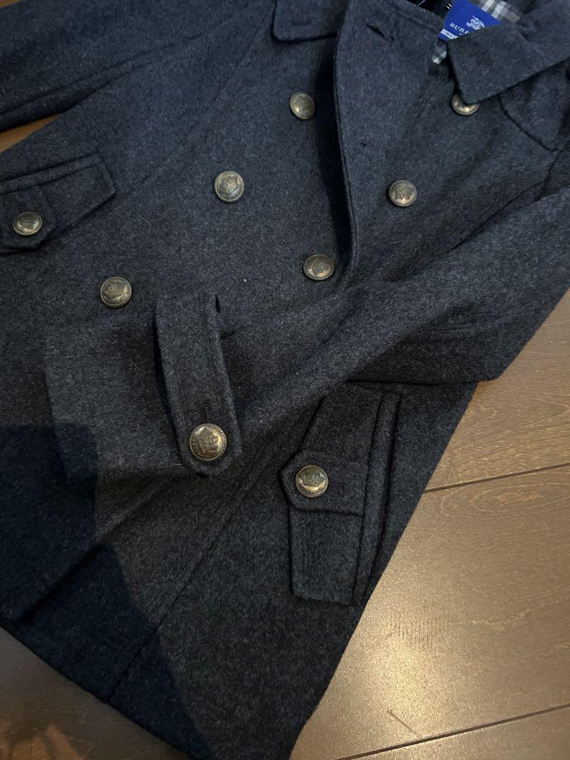 極美品 BURBERRY BLUE LABEL ベージュ ピーコート チェック柄