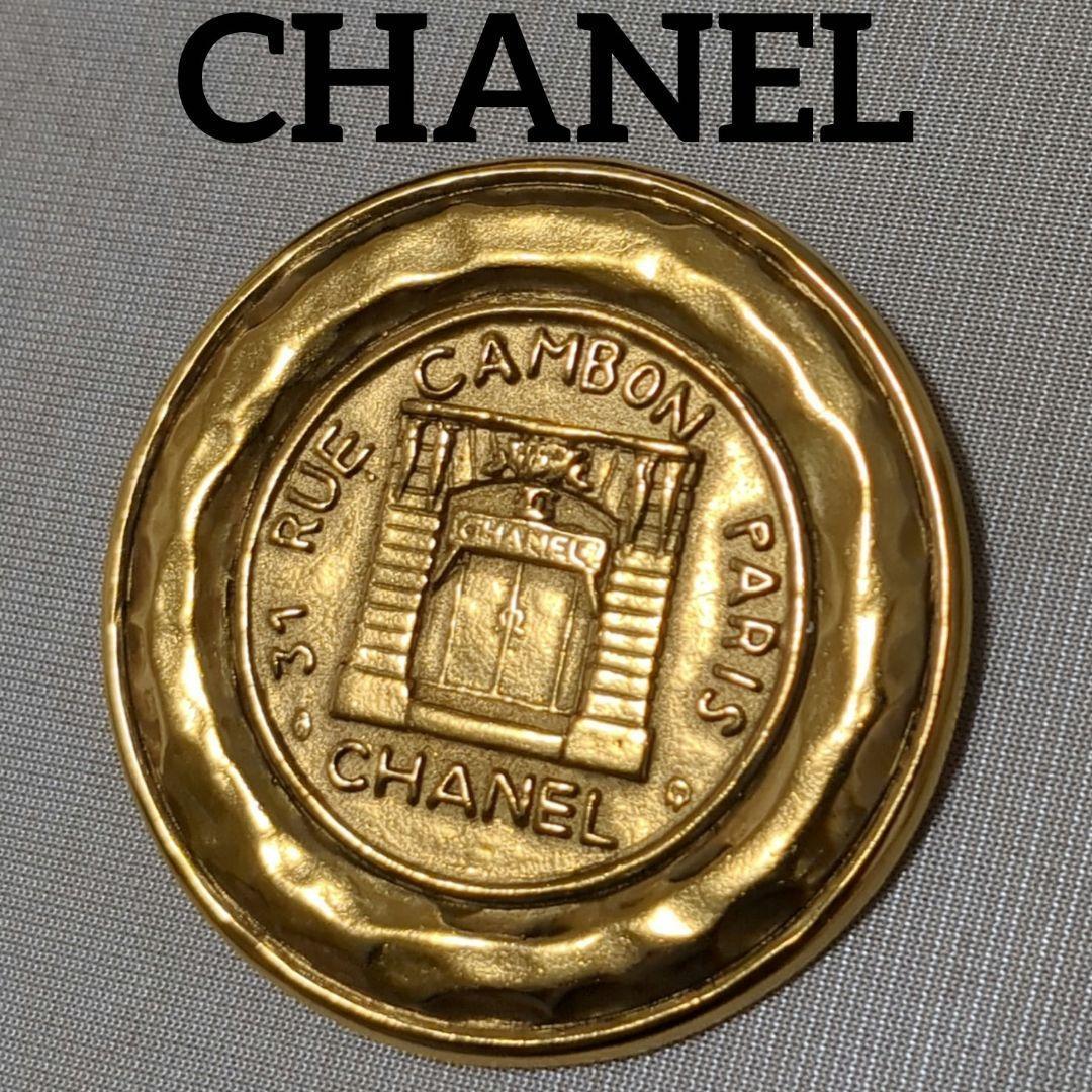 CHANEL シャネル カンボン ゴールド ヴィンテージ ブローチ☆ 美品】CHANEL ブローチ カンボン ヴィンテージ品 ゴールド