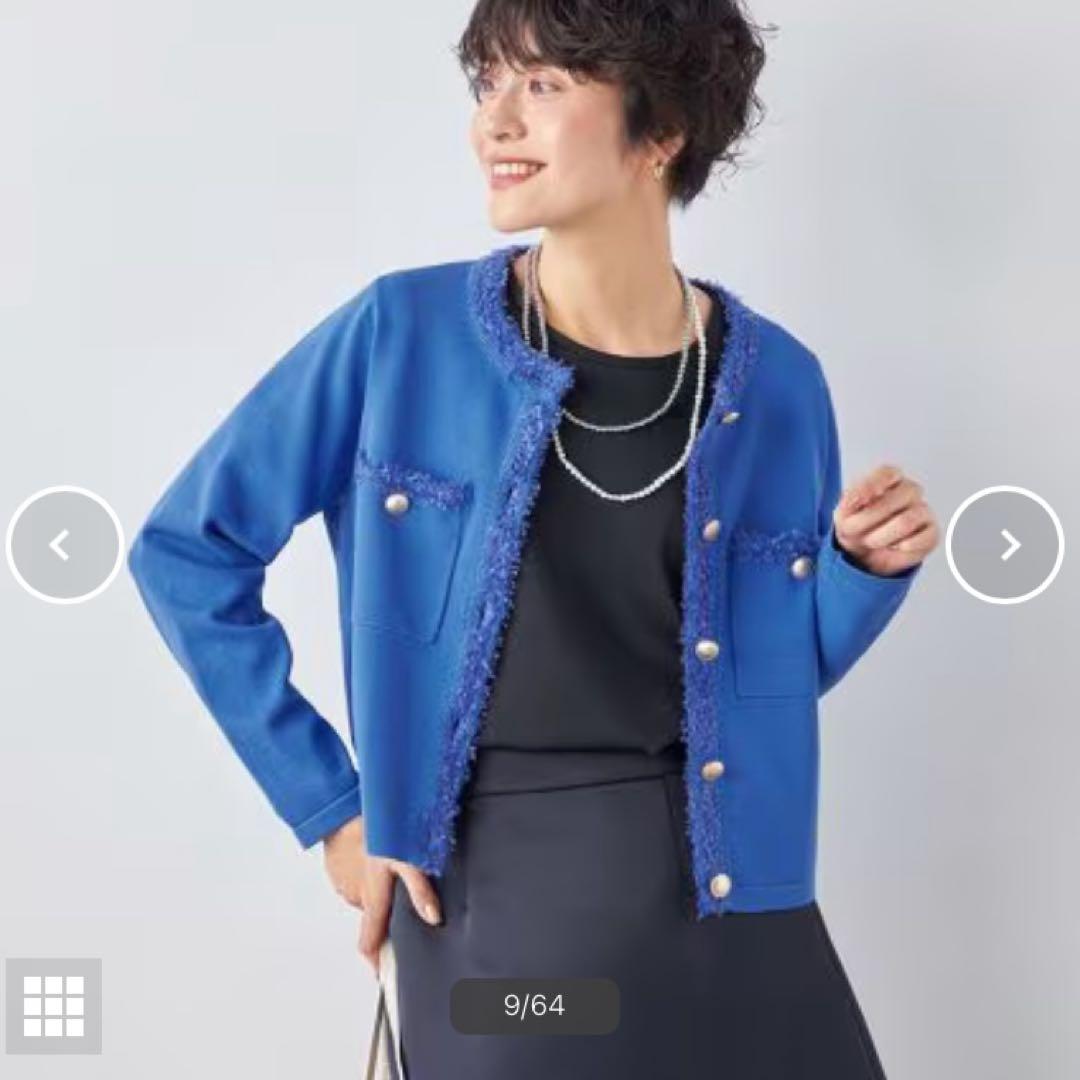 ノーリーズ★フワシャギークルーネックニットジャケット